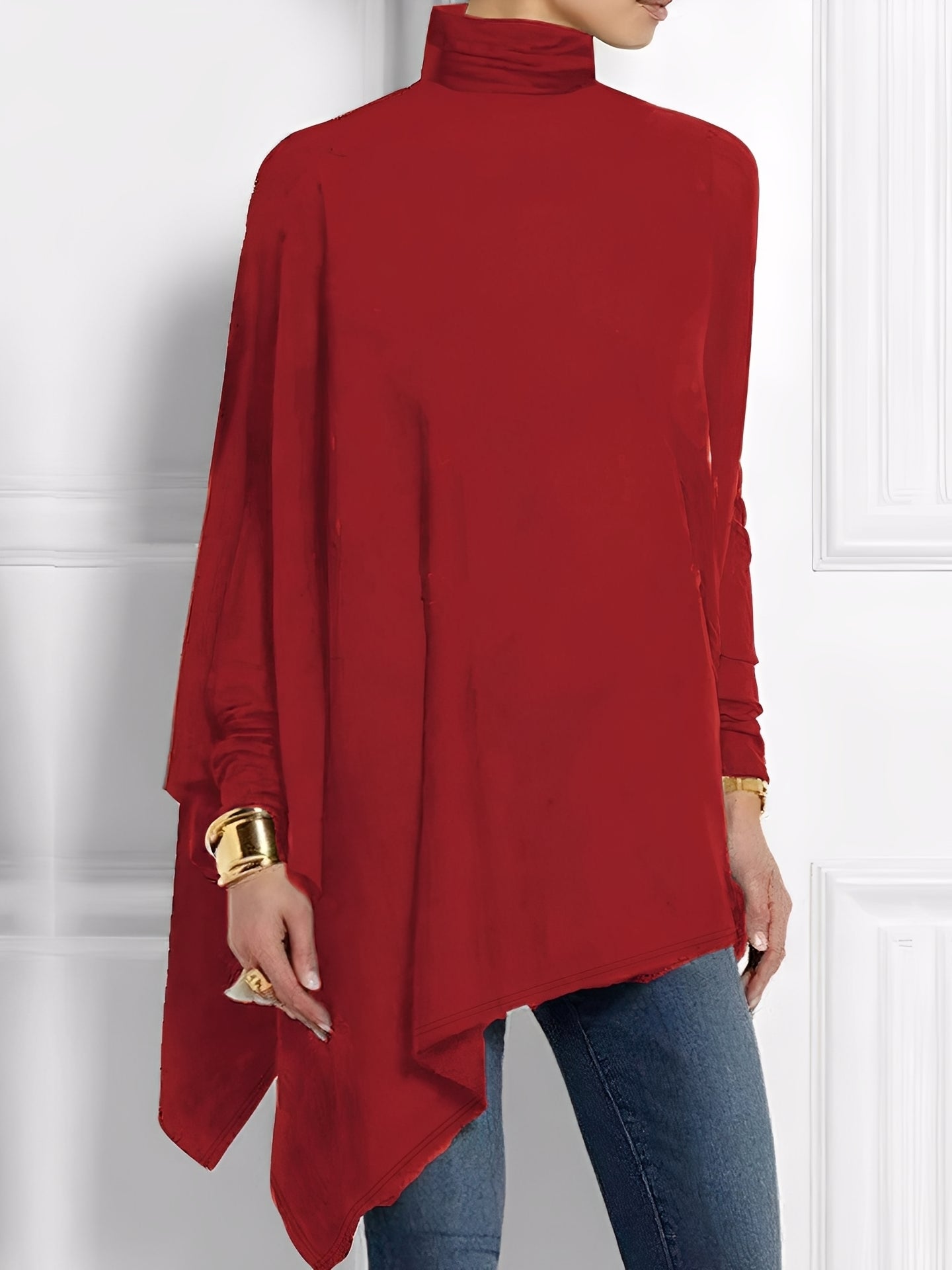 Kalysta - Trendiges Fleece-Top mit schrägem Design für Damen