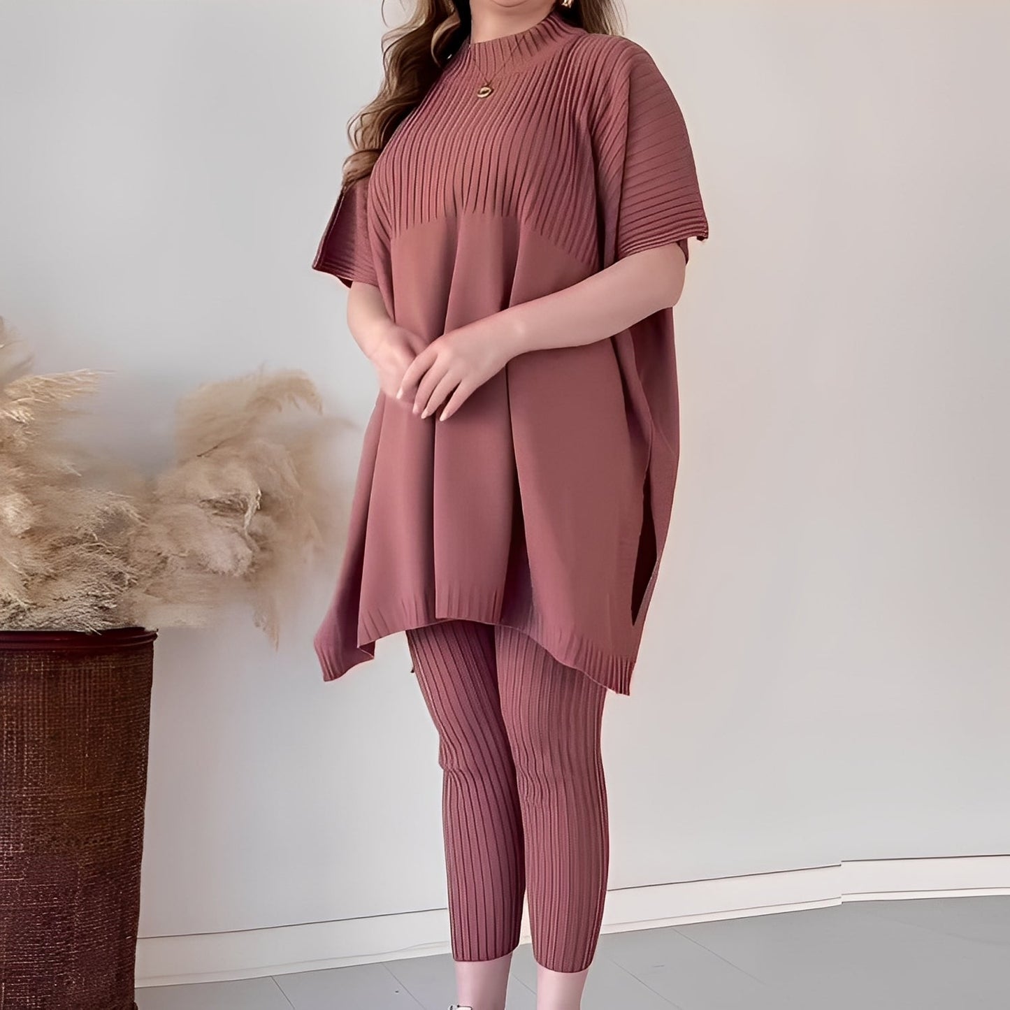 Roxanna - Bequemes, locker geschnittenes Damen-Strickset in zwei Teilen