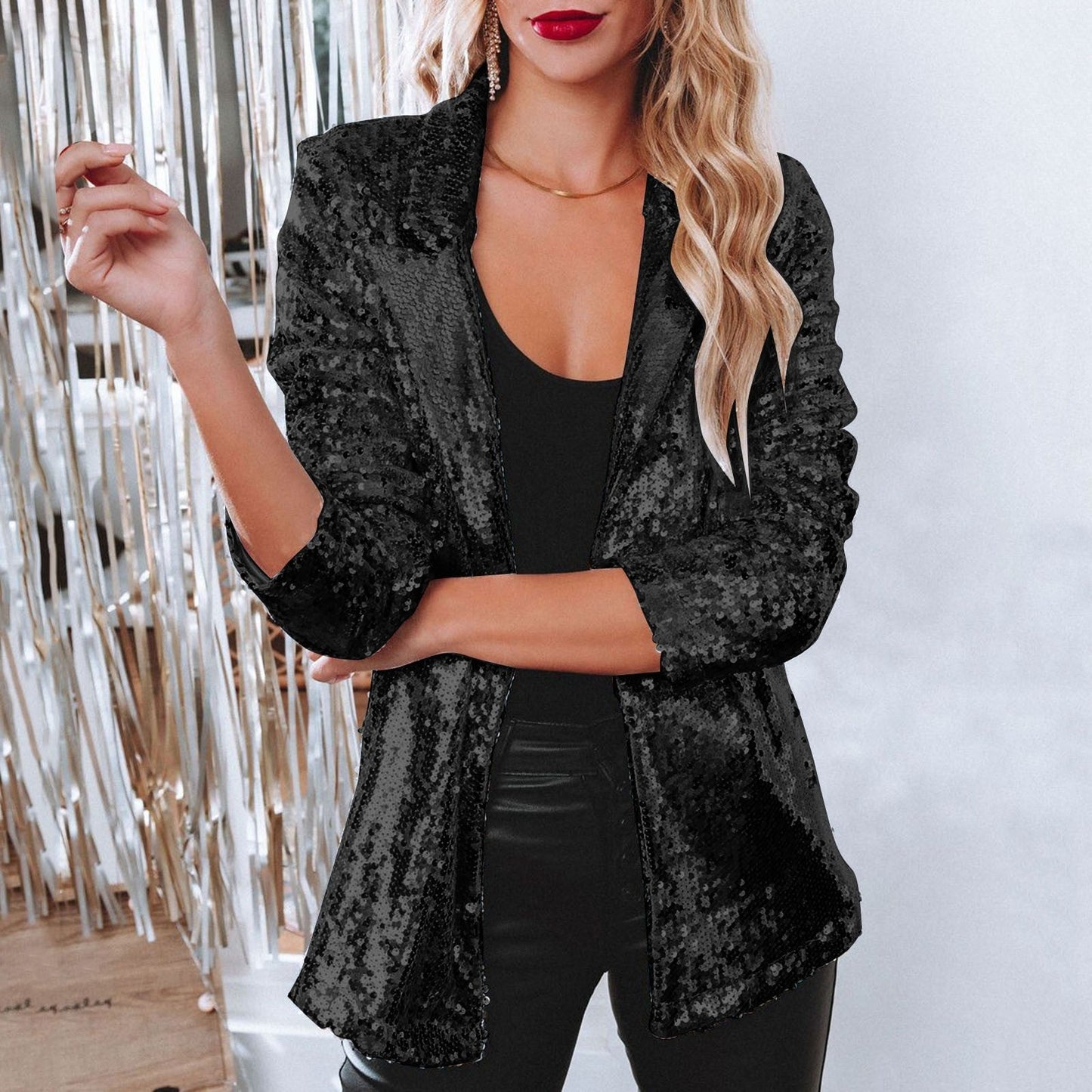 Miranda - Glänzender Damen-Pailletten-Blazer