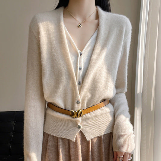 Jayleen - Weites Damen-Stricktop mit Knöpfen