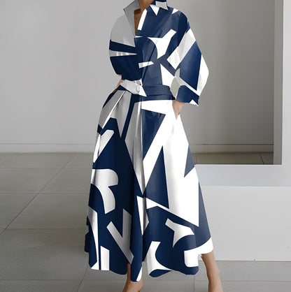 Lavina - Bequemes Damenkleid mit langen Ärmeln und Taschen
