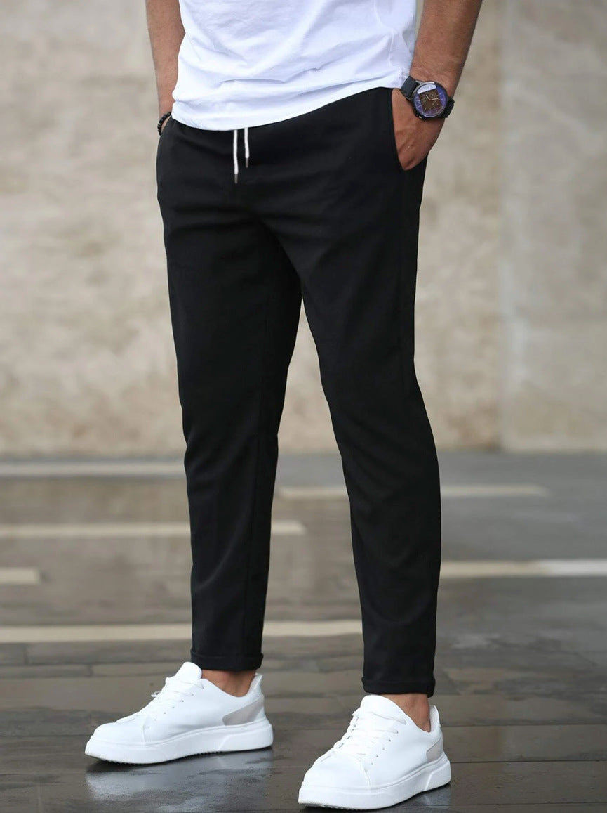 Allan - Bequeme Stretchhose für Herren mit Bindeband, schlanke Passform