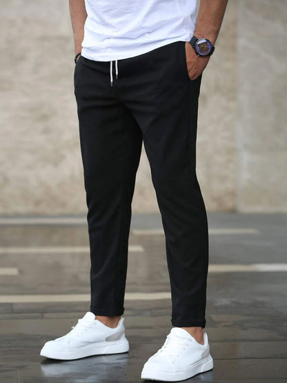 Allan - Bequeme Stretchhose für Herren mit Bindeband, schlanke Passform