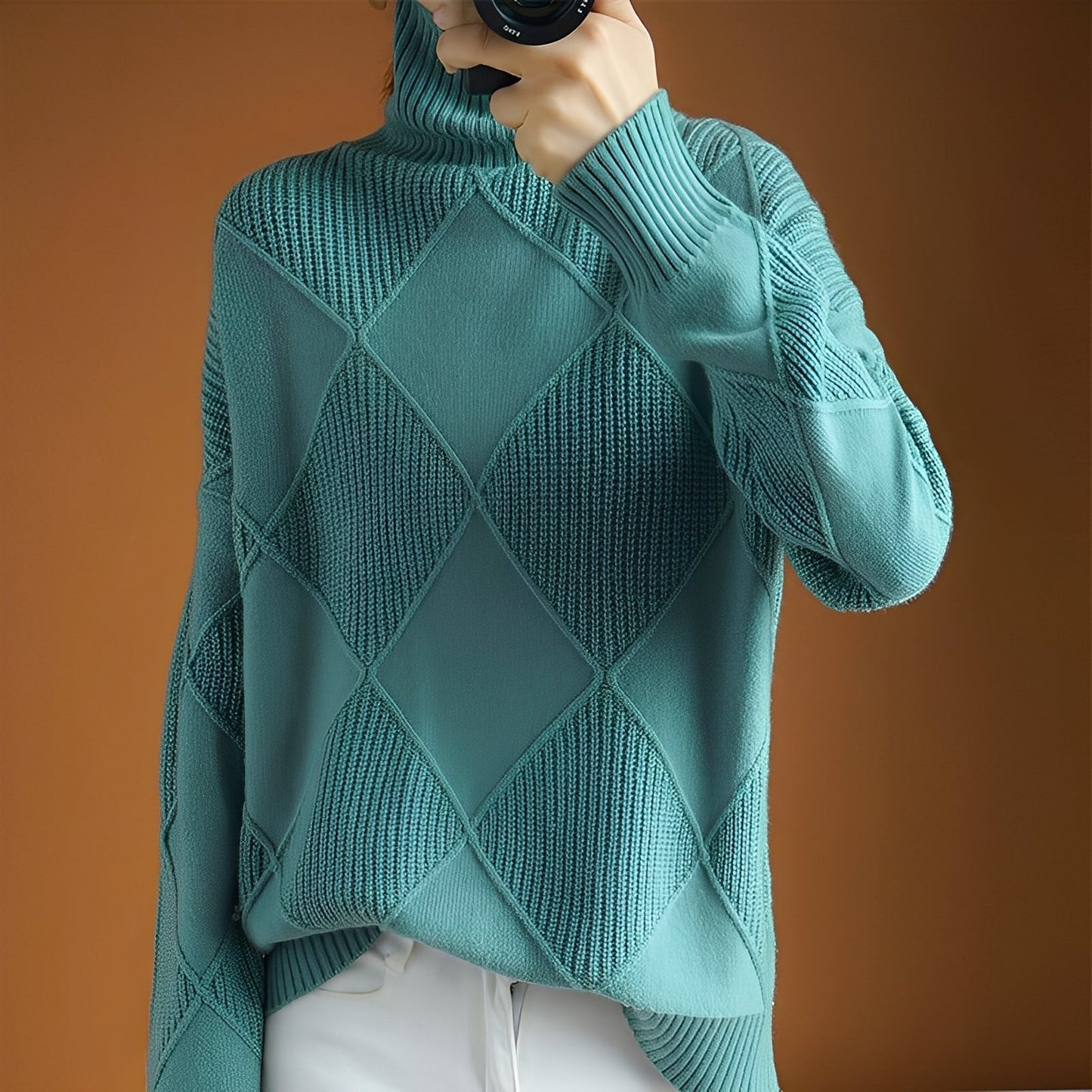 Lyndsea - Bequemer Damen-Rollkragenpullover