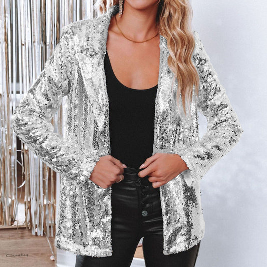 Miranda - Glänzender Damen-Pailletten-Blazer