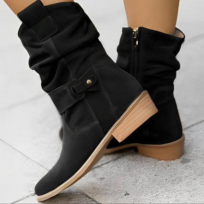 Marjorie - Bequeme Damen-Wildlederstiefel mit sehr weiter Passform
