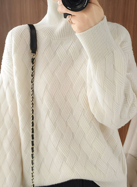 Ryanne - Bequemer Damen-Kaschmir-Rollkragenpullover