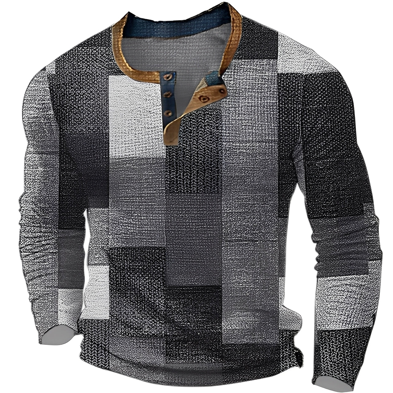 Brennan - Bequemes, gemustertes Herren-Langarmshirt