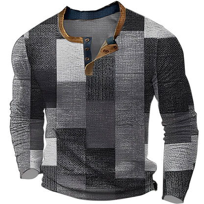 Brennan - Bequemes, gemustertes Herren-Langarmshirt