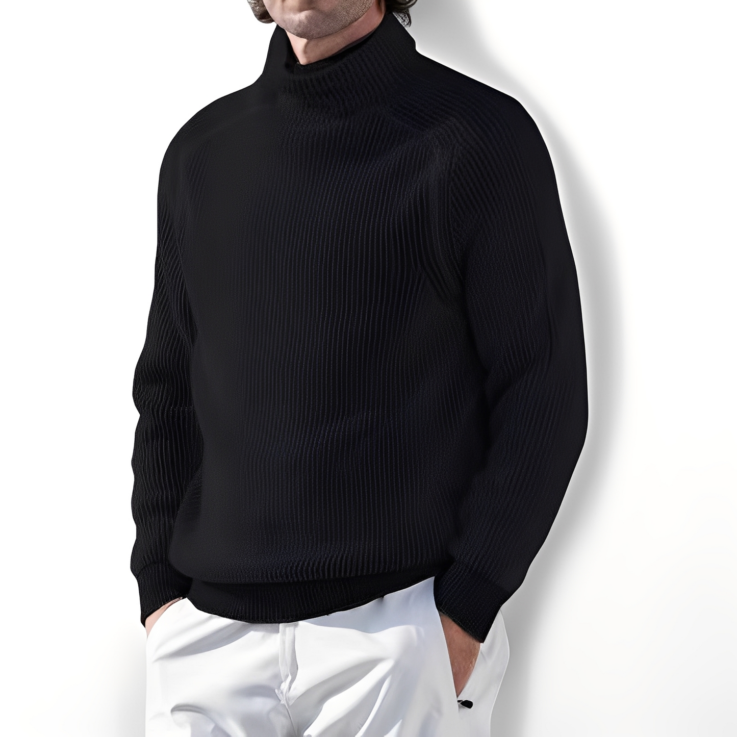 Jarrett - Herren-Kaschmirpullover mit hohem Ausschnitt