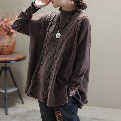 Merla - Bequemer Damenrollkragenpullover mit Seitenschlitz