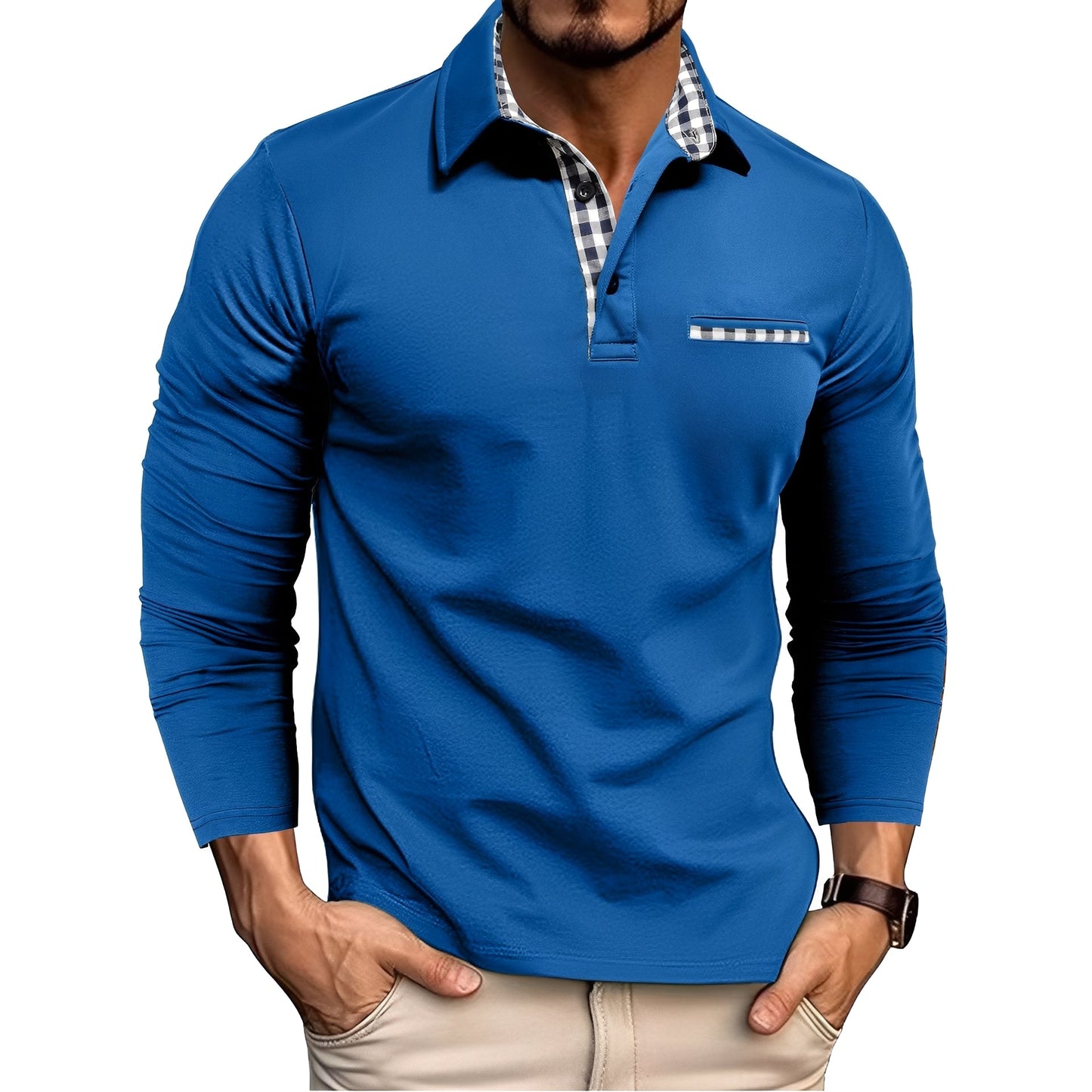 Jerome - Gemütliches langärmeliges Herren-Polo-Shirt