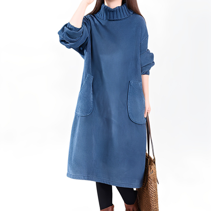 Elouise - Bequemes Cordkleid mit Taschen für Damen
