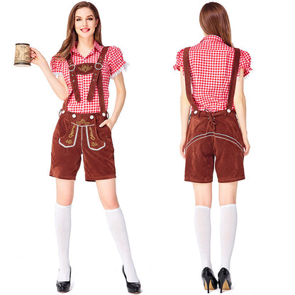 Dahlia - Oktoberfest-Stil mit karierten Overalls für Damen