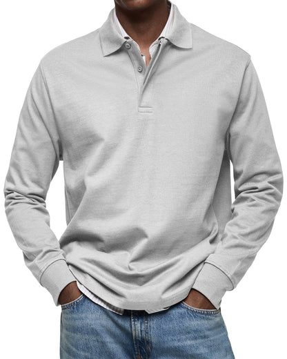 Dewey - Herren Langarm-Poloshirt, schlicht gehalten