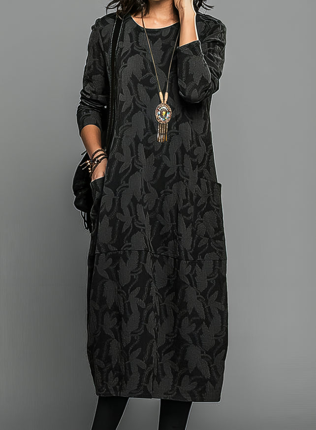 Alisha – Bedrucktes Langarmkleid