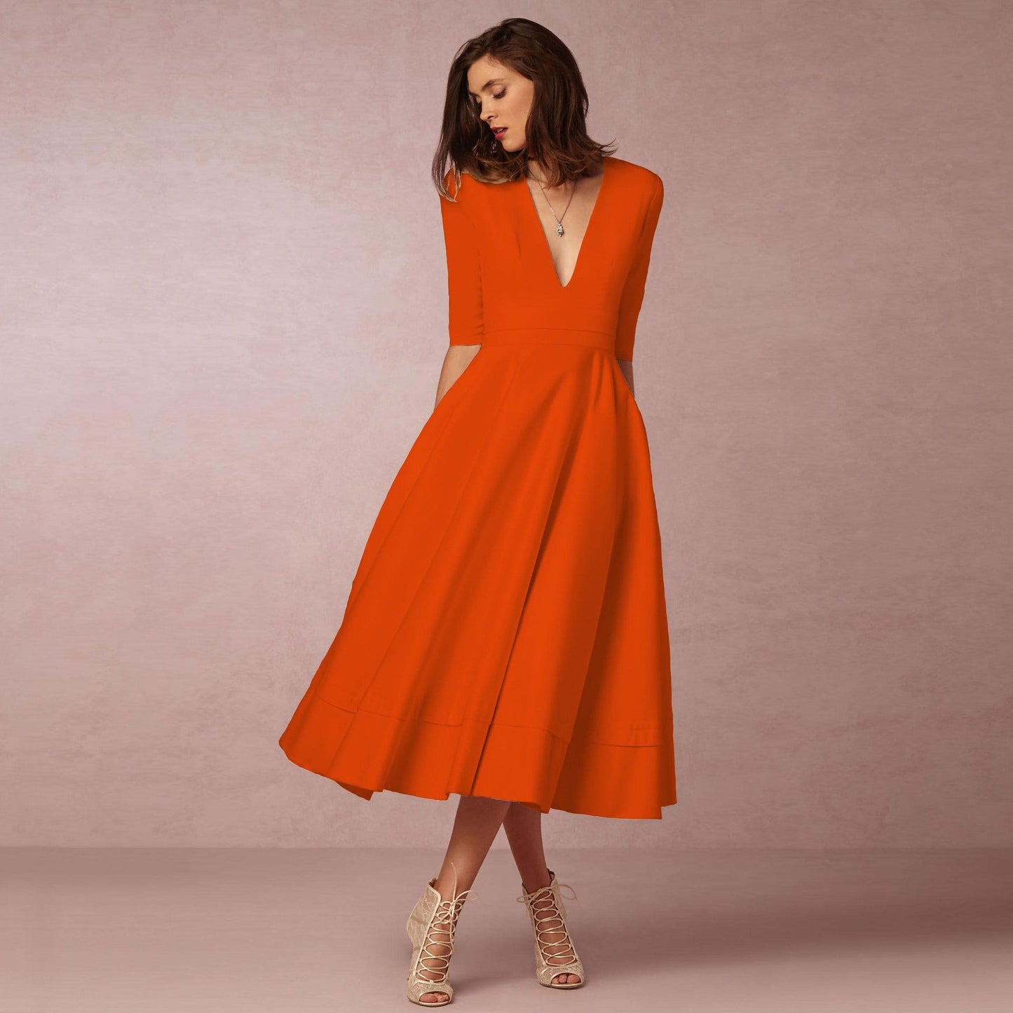 Sharise - Luftiges Damenkleid mit V-Ausschnitt