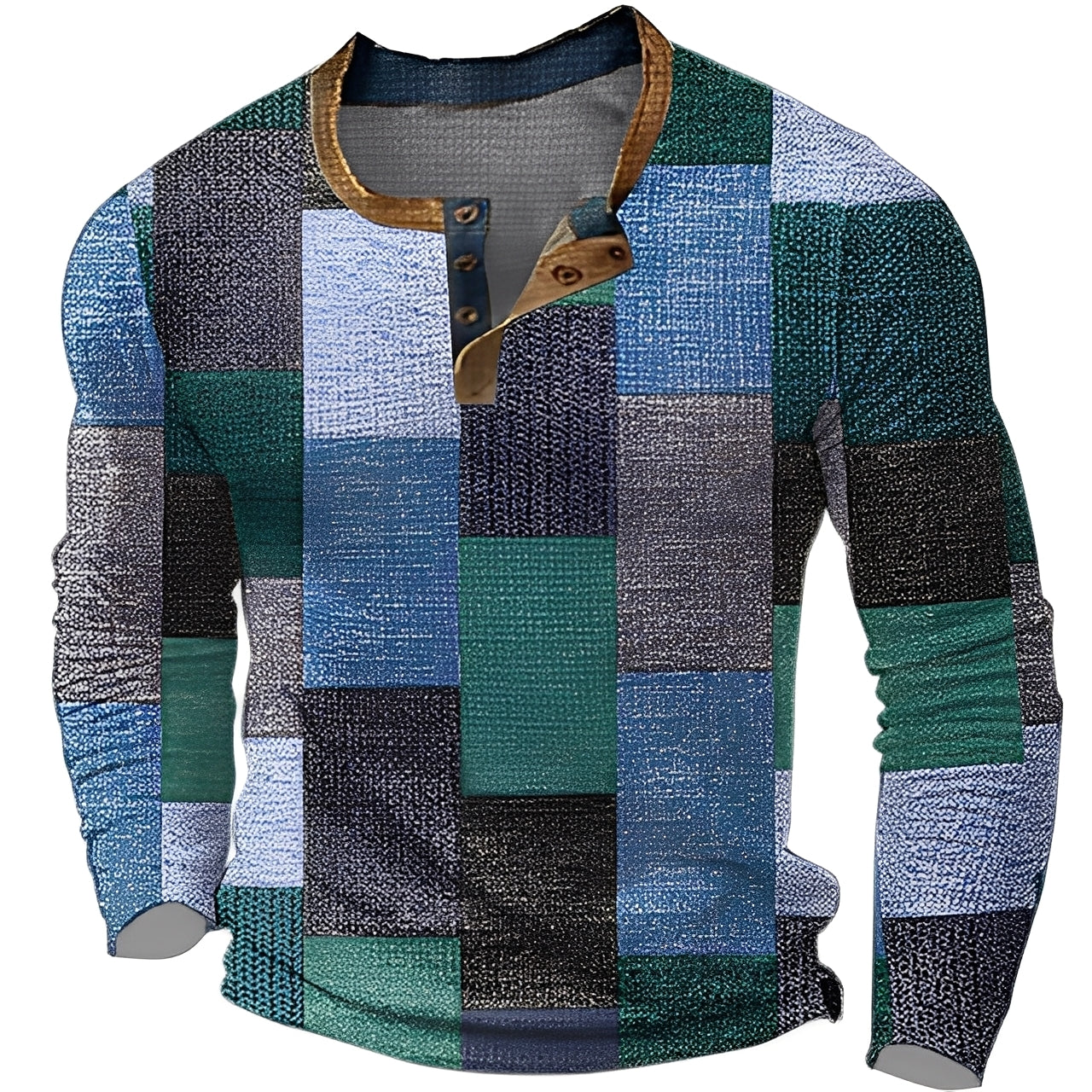 Brennan - Bequemes, gemustertes Herren-Langarmshirt