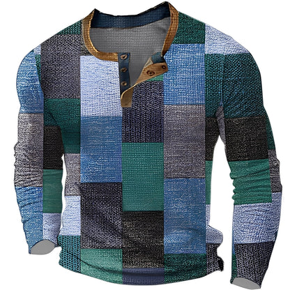 Brennan - Bequemes, gemustertes Herren-Langarmshirt