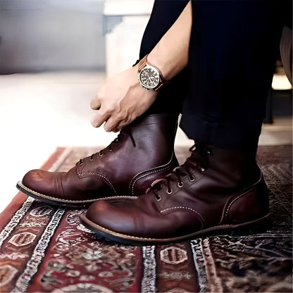 Garrick - Strapazierfähige Retro-Lederstiefel für Herren