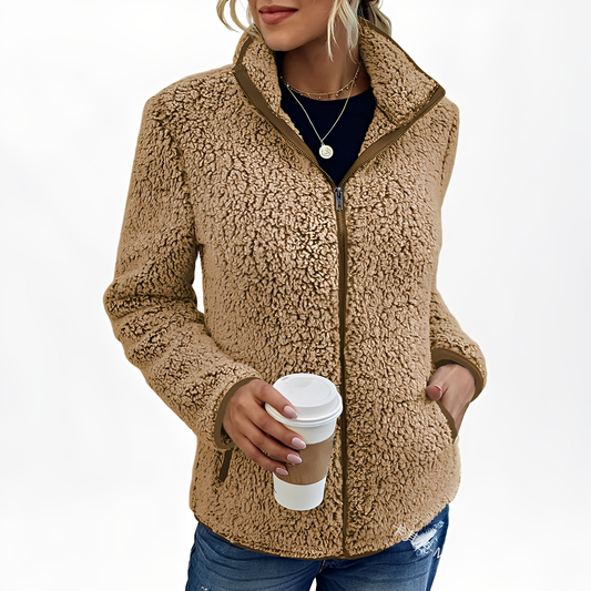 Alethea - Damen Fleece-Samtmantel im eleganten Design