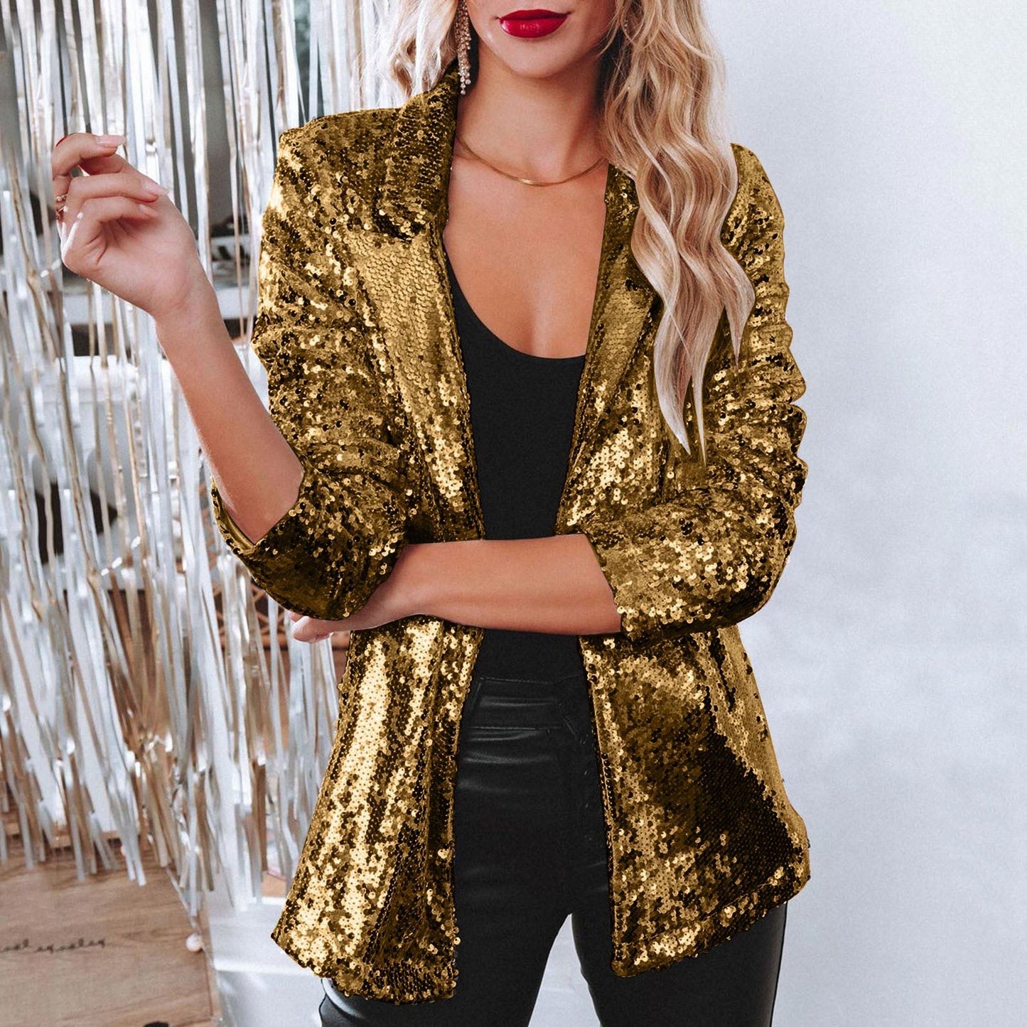 Miranda - Glänzender Damen-Pailletten-Blazer