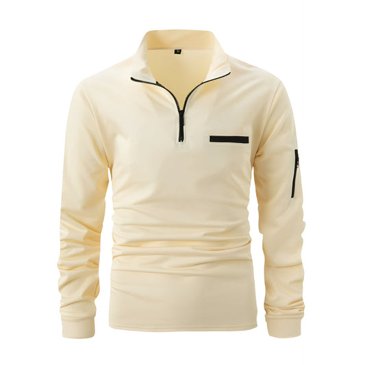 Lucian - Herren-Zip-Shirt mit Tasche für den Alltag