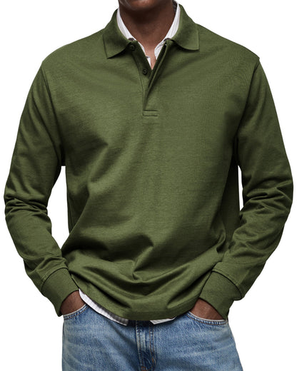 Dewey - Herren Langarm-Poloshirt, schlicht gehalten