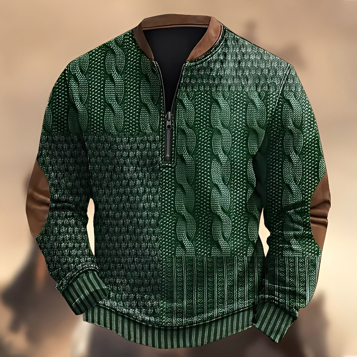 Edmund - Bequemer Herrenpullover mit Muster und Zipper