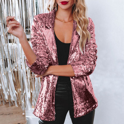 Miranda - Glänzender Damen-Pailletten-Blazer