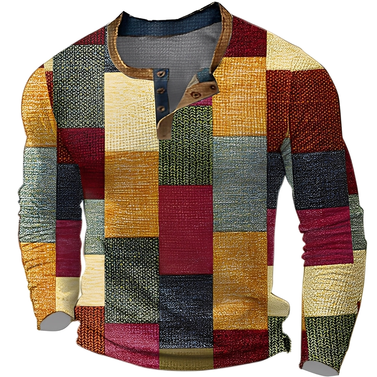 Brennan - Bequemes, gemustertes Herren-Langarmshirt