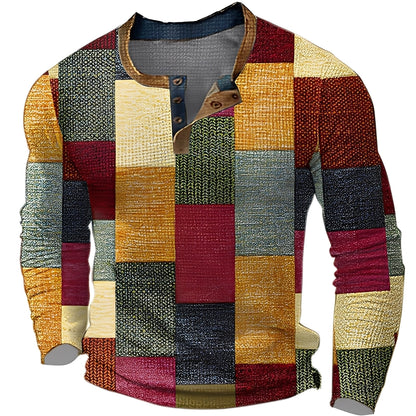 Brennan - Bequemes, gemustertes Herren-Langarmshirt