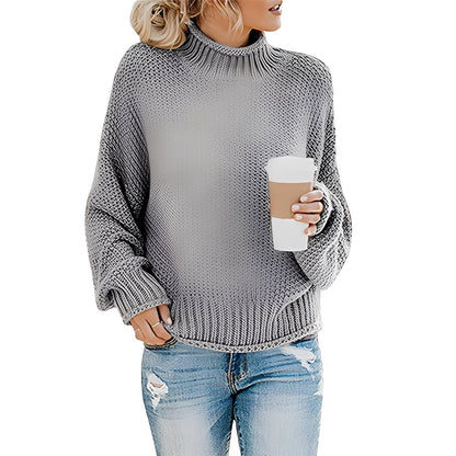 Evalyn - Bequemer Damenpullover mit hohem Kragen