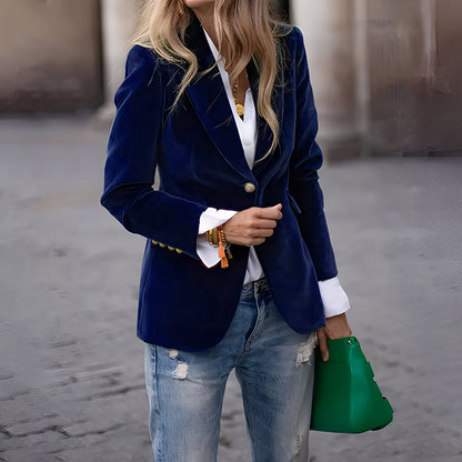 Alise - Eleganter, schmaler Damen-Samt-Blazer