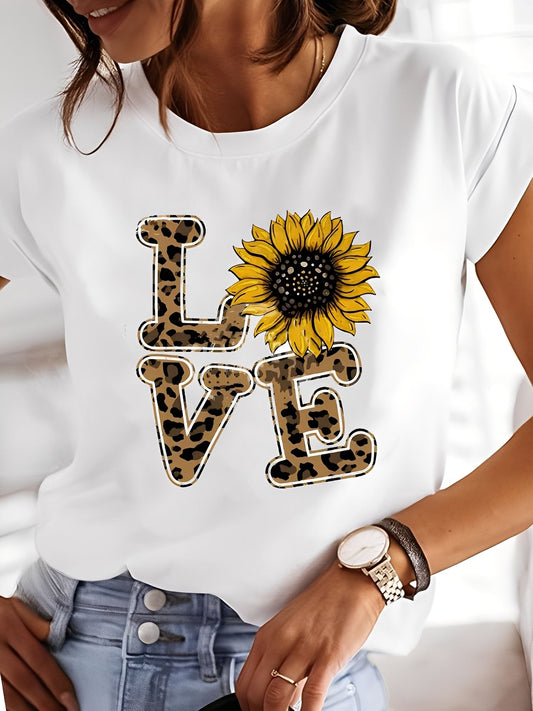 Annalise - Damen-Shirt mit Aufdrucken und kurzen Ärmeln