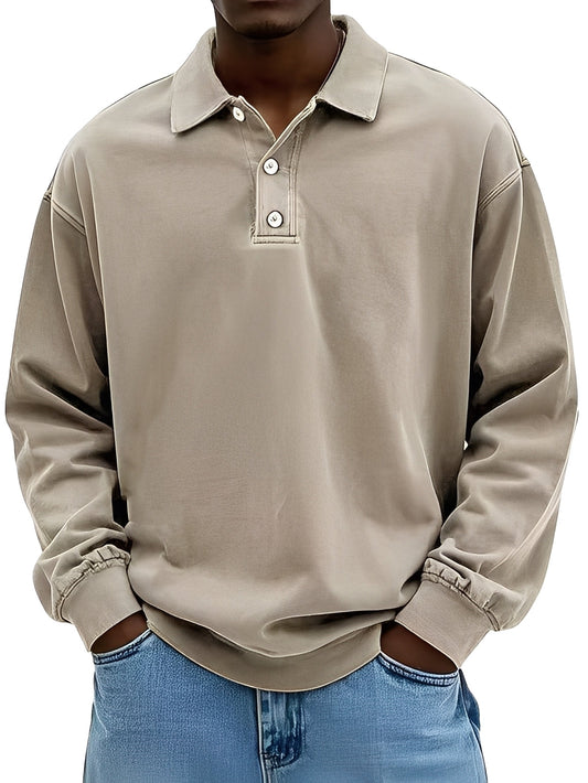Clayton - Klassisches langärmeliges Herren-Poloshirt