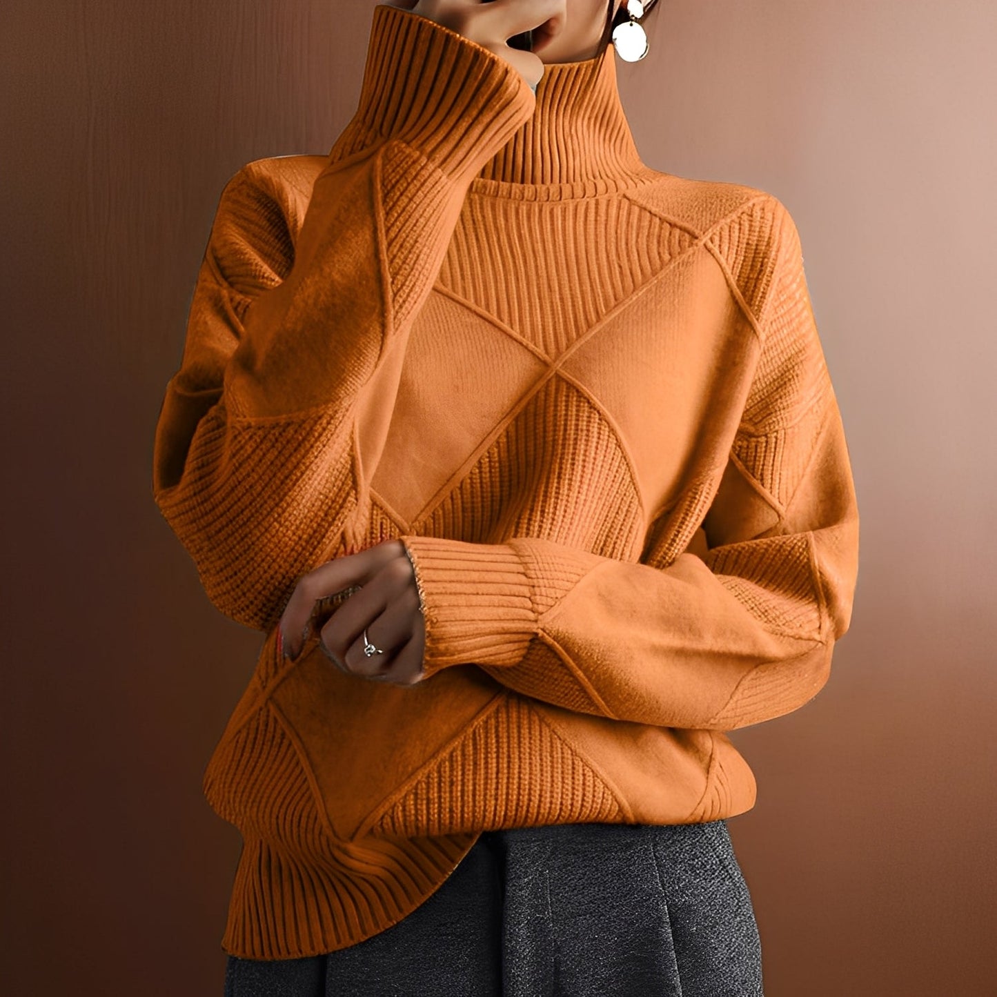 Lyndsea - Bequemer Damen-Rollkragenpullover