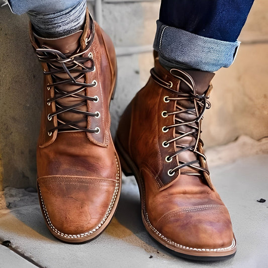 Garrick - Strapazierfähige Retro-Lederstiefel für Herren