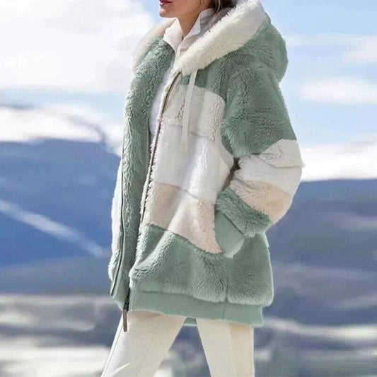 Alice – Kuschelige Tweed-Kapuzenjacke mit Wollfutter