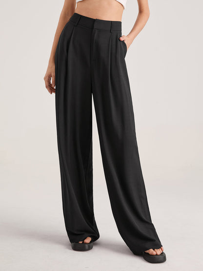 Nadia – Hohe-taillierte Faltenhose