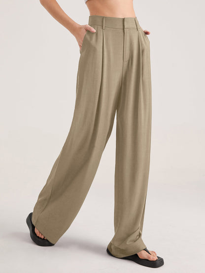 Nadia – Hohe-taillierte Faltenhose