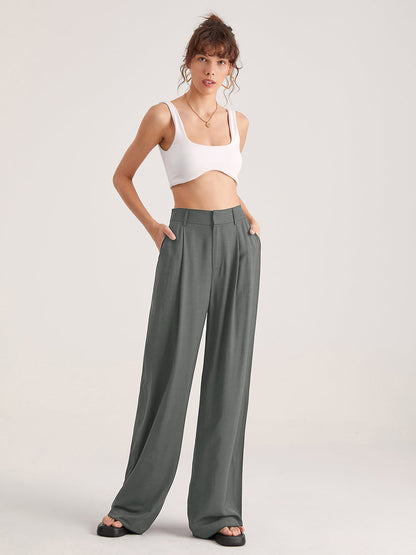 Nadia – Hohe-taillierte Faltenhose
