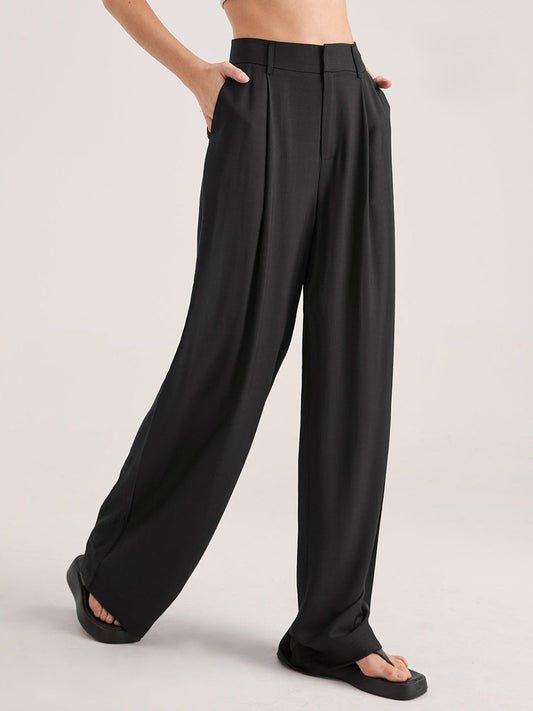 Nadia – Hohe-taillierte Faltenhose