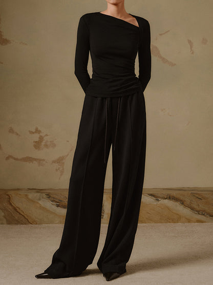Selina – Streifenförmiges Asymmetrisches Langarmshirt