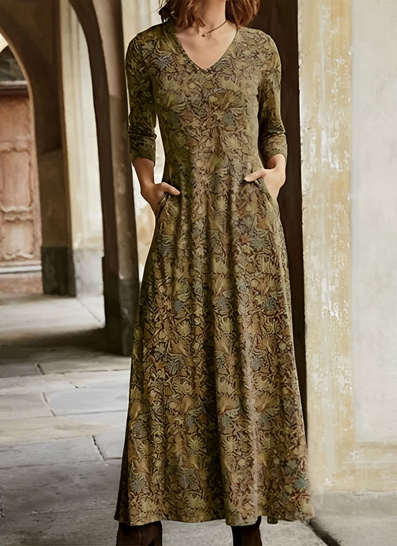 Sophie - Damen Kleid im Retro-Stil mit langen Ärmeln