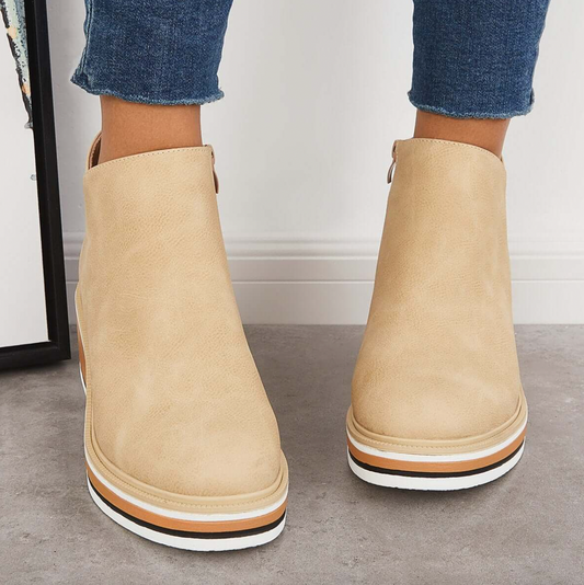 Rosanne - Modische Damenlederstiefel mit Reißverschluss