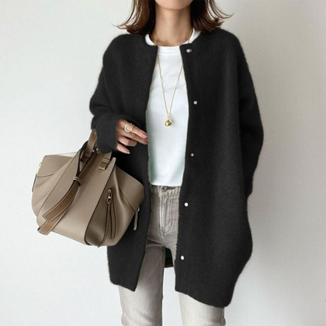 Poppy - Stylische lange Strickjacke