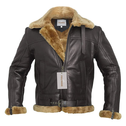 Benjamín - Bequeme Bomberjacke aus Schaffell-Leder