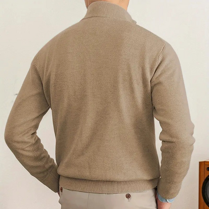 Olivier - Baumwollpulli mit halbem Zipper