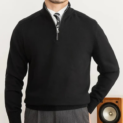 Olivier - Baumwollpulli mit halbem Zipper